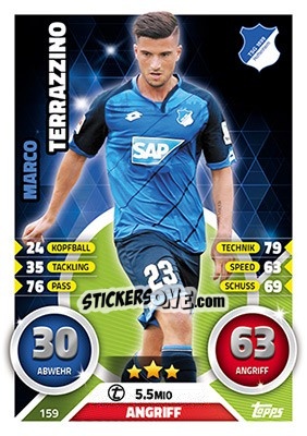 Sticker Marco Terrazzino - German Fussball Bundesliga 2016-2017. Match Attax - Topps