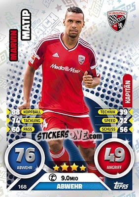 Sticker Marvin Matip - German Fussball Bundesliga 2016-2017. Match Attax - Topps