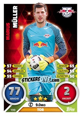 Sticker Markus Müller - German Fussball Bundesliga 2016-2017. Match Attax - Topps