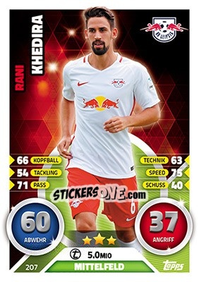 Sticker Rani Khedira - German Fussball Bundesliga 2016-2017. Match Attax - Topps
