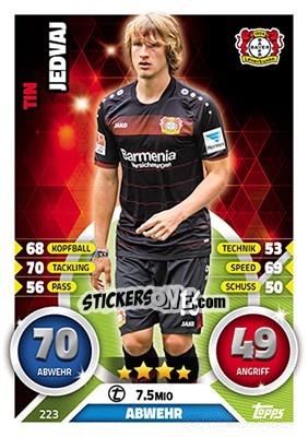 Figurina Tin Jedvaj - German Fussball Bundesliga 2016-2017. Match Attax - Topps