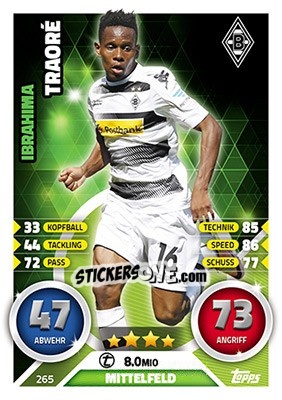 Sticker Ibrahima Traoré - German Fussball Bundesliga 2016-2017. Match Attax - Topps