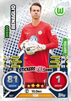 Sticker Diego Benaglio - German Fussball Bundesliga 2016-2017. Match Attax - Topps