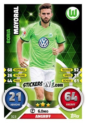 Figurina Borja Mayoral - German Fussball Bundesliga 2016-2017. Match Attax - Topps