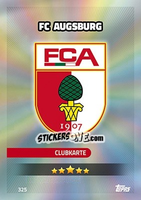 Sticker FC Augsburg - German Fussball Bundesliga 2016-2017. Match Attax - Topps