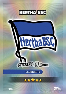 Sticker Hertha BSC - German Fussball Bundesliga 2016-2017. Match Attax n. 326 - Topps