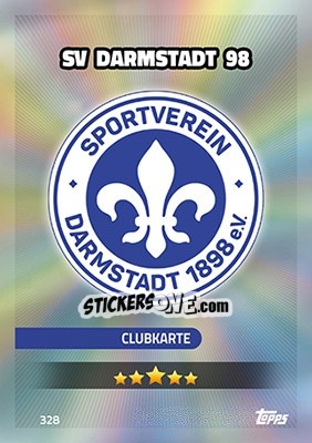 Sticker SV Darmstadt 98 - German Fussball Bundesliga 2016-2017. Match Attax - Topps