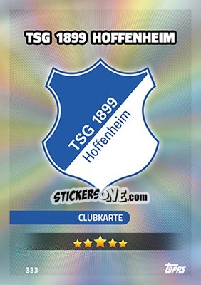 Sticker TSG 1899 Hoffenheim - German Fussball Bundesliga 2016-2017. Match Attax - Topps