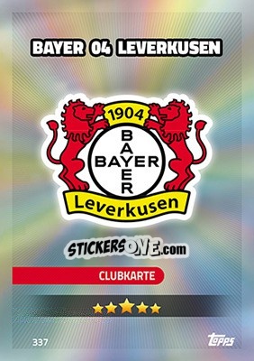 Sticker Bayer 04 Leverkusen - German Fussball Bundesliga 2016-2017. Match Attax - Topps