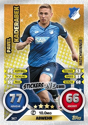 Figurina Pavel Kadeřábek - German Fussball Bundesliga 2016-2017. Match Attax - Topps