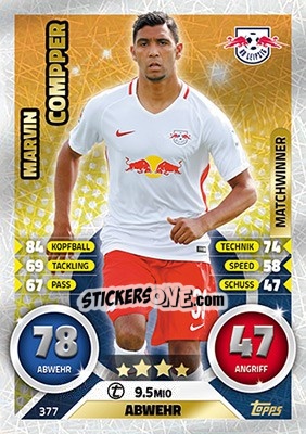 Sticker Marvin Compper - German Fussball Bundesliga 2016-2017. Match Attax - Topps