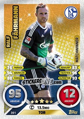 Figurina Ralf Fährmann - German Fussball Bundesliga 2016-2017. Match Attax - Topps