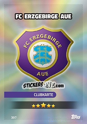 Sticker FC Erzgebirge Aue - German Fussball Bundesliga 2016-2017. Match Attax - Topps