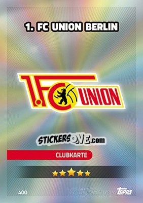Sticker 1.FC Union Berlin - German Fussball Bundesliga 2016-2017. Match Attax n. 400 - Topps