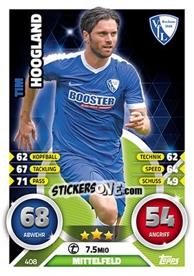 Cromo Tim Hoogland - German Fussball Bundesliga 2016-2017. Match Attax - Topps