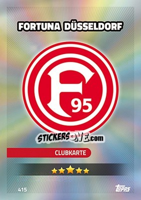Sticker Fortuna Düsseldorf - German Fussball Bundesliga 2016-2017. Match Attax - Topps