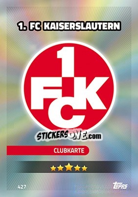 Sticker 1.FC Kaiserslautern - German Fussball Bundesliga 2016-2017. Match Attax - Topps