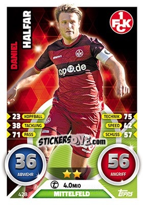 Figurina Daniel Halfar - German Fussball Bundesliga 2016-2017. Match Attax - Topps