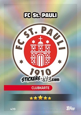 Sticker FC StPauli - German Fussball Bundesliga 2016-2017. Match Attax - Topps