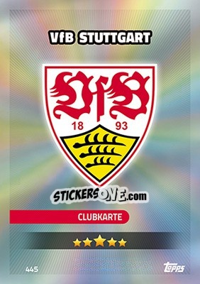 Sticker VfB Stuttgart - German Fussball Bundesliga 2016-2017. Match Attax n. 445 - Topps