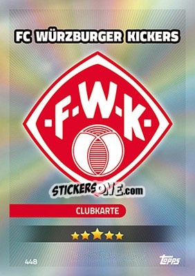 Sticker FC Würzburger Kickers - German Fussball Bundesliga 2016-2017. Match Attax - Topps