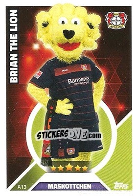 Sticker Brian the Lion - German Fussball Bundesliga 2016-2017. Match Attax - Topps