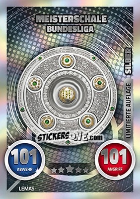 Sticker Meisterschale Bundesliga - German Fussball Bundesliga 2016-2017. Match Attax - Topps