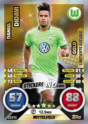 Sticker Daniel Didavi - German Fussball Bundesliga 2016-2017. Match Attax - Topps