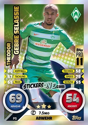 Cromo Theodor Gebre Selassie - German Fussball Bundesliga 2016-2017. Match Attax - Topps