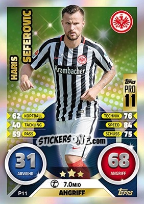 Sticker Haris Seferovic - German Fussball Bundesliga 2016-2017. Match Attax n. P11 - Topps