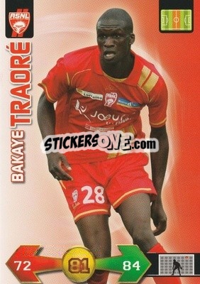 Sticker Bakaye Traoré - FOOT 2009-2010. Adrenalyn XL - Panini