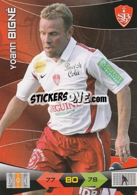 Sticker Yoann Bigne - FOOT 2010-2011. Adrenalyn XL n. 45 - Panini