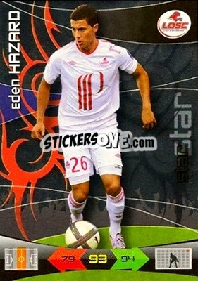 Sticker Eden Hazard - FOOT 2010-2011. Adrenalyn XL - Panini