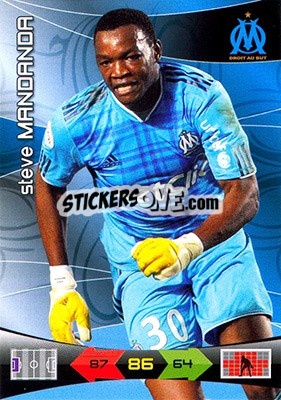 Sticker Steve Mandanda - FOOT 2010-2011. Adrenalyn XL n. 123 - Panini