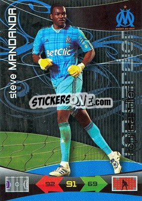 Sticker Steve Mandanda - FOOT 2010-2011. Adrenalyn XL - Panini