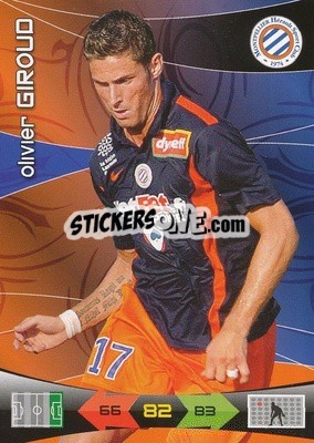 Sticker Olivier Giroud - FOOT 2010-2011. Adrenalyn XL - Panini