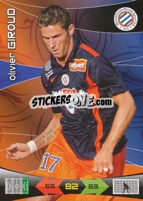 Sticker Olivier Giroud - FOOT 2010-2011. Adrenalyn XL n. 162 - Panini