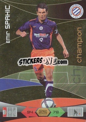Sticker Emir Spahic - FOOT 2010-2011. Adrenalyn XL n. 166 - Panini