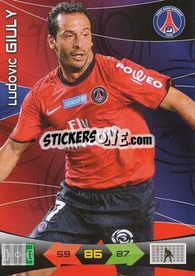 Sticker Ludovic Giuly - FOOT 2010-2011. Adrenalyn XL n. 206 - Panini