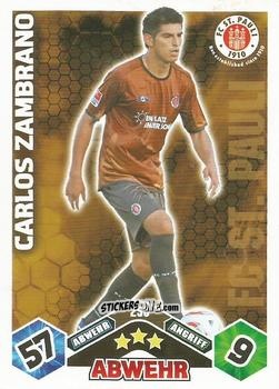 Sticker Carlos Zambrano - German Football Bundesliga 2010-2011. Match Attax n. 258 - Topps