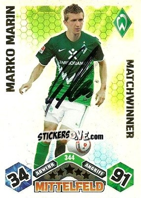 Sticker Marko Marin - German Football Bundesliga 2010-2011. Match Attax n. 344s - Topps