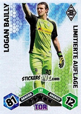 Sticker Logan Bailly - German Football Bundesliga 2010-2011. Match Attax - Topps
