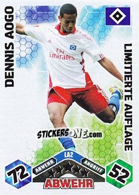 Sticker Dennis Aogo - German Football Bundesliga 2010-2011. Match Attax - Topps