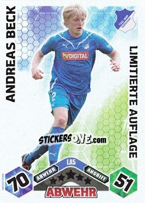 Cromo Andreas Beck - German Football Bundesliga 2010-2011. Match Attax - Topps