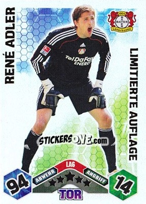 Cromo René Adler - German Football Bundesliga 2010-2011. Match Attax - Topps