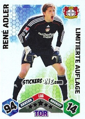 Sticker René Adler - German Football Bundesliga 2010-2011. Match Attax n. LE6 - Topps
