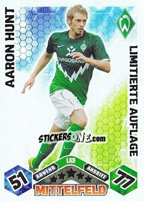 Sticker Aaron Hunt - German Football Bundesliga 2010-2011. Match Attax n. LE9 - Topps