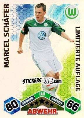 Cromo Marcel Schäfer - German Football Bundesliga 2010-2011. Match Attax - Topps