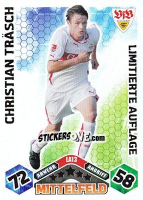 Sticker Christian Träsch - German Football Bundesliga 2010-2011. Match Attax n. LE13 - Topps