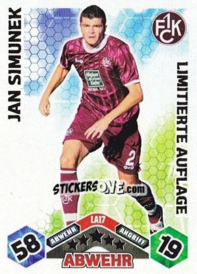Sticker Jan Simunek - German Football Bundesliga 2010-2011. Match Attax - Topps